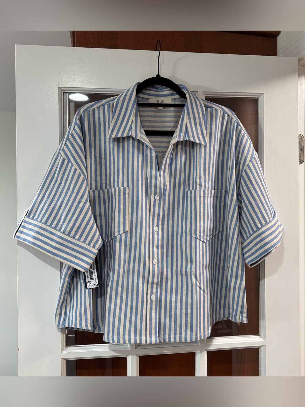 Brand New Jade By Jane Striped Short-Sleeve Button-Up Shirt